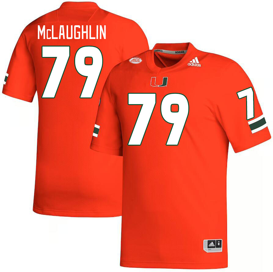 Men #79 Michael McLaughlin Miami Hurricanes College Football Jerseys Stitched-Orange